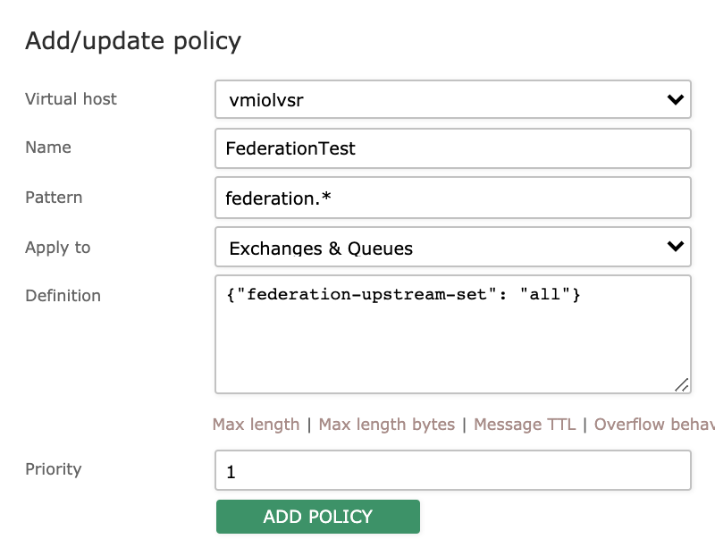 Update federation policy