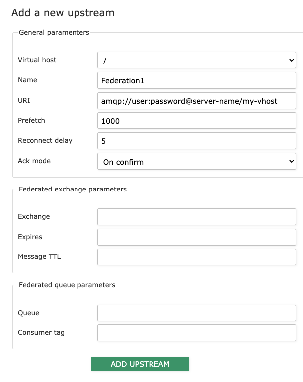 Federation add upstream